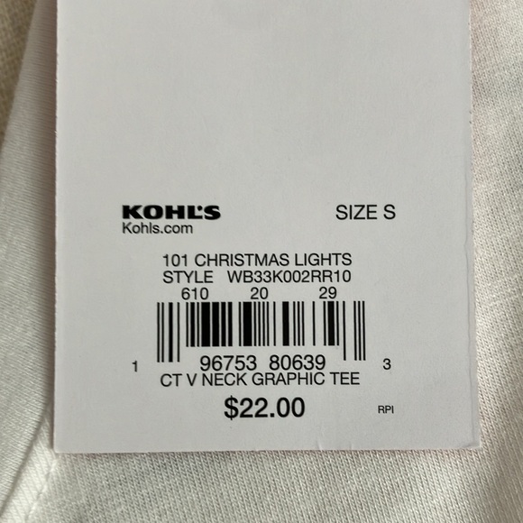 Christmas Lights V-neck T-Shirt NWT - Picture 6 of 6